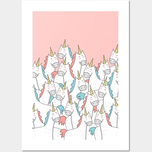 Unicorn Party - Pink Posters and Art